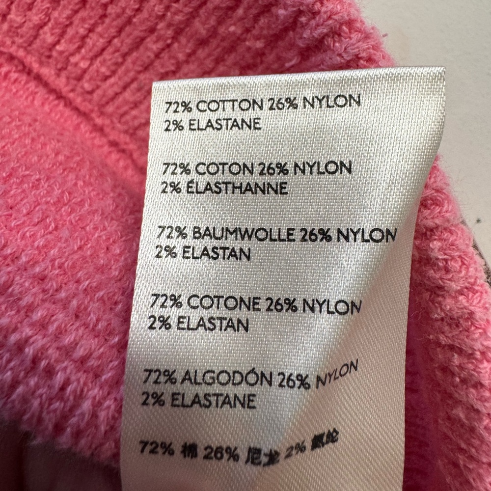 Free People Bright Pink Knit Scoop Cowl Neck Oversized Sweater Size XS - Picture 6 of 7
